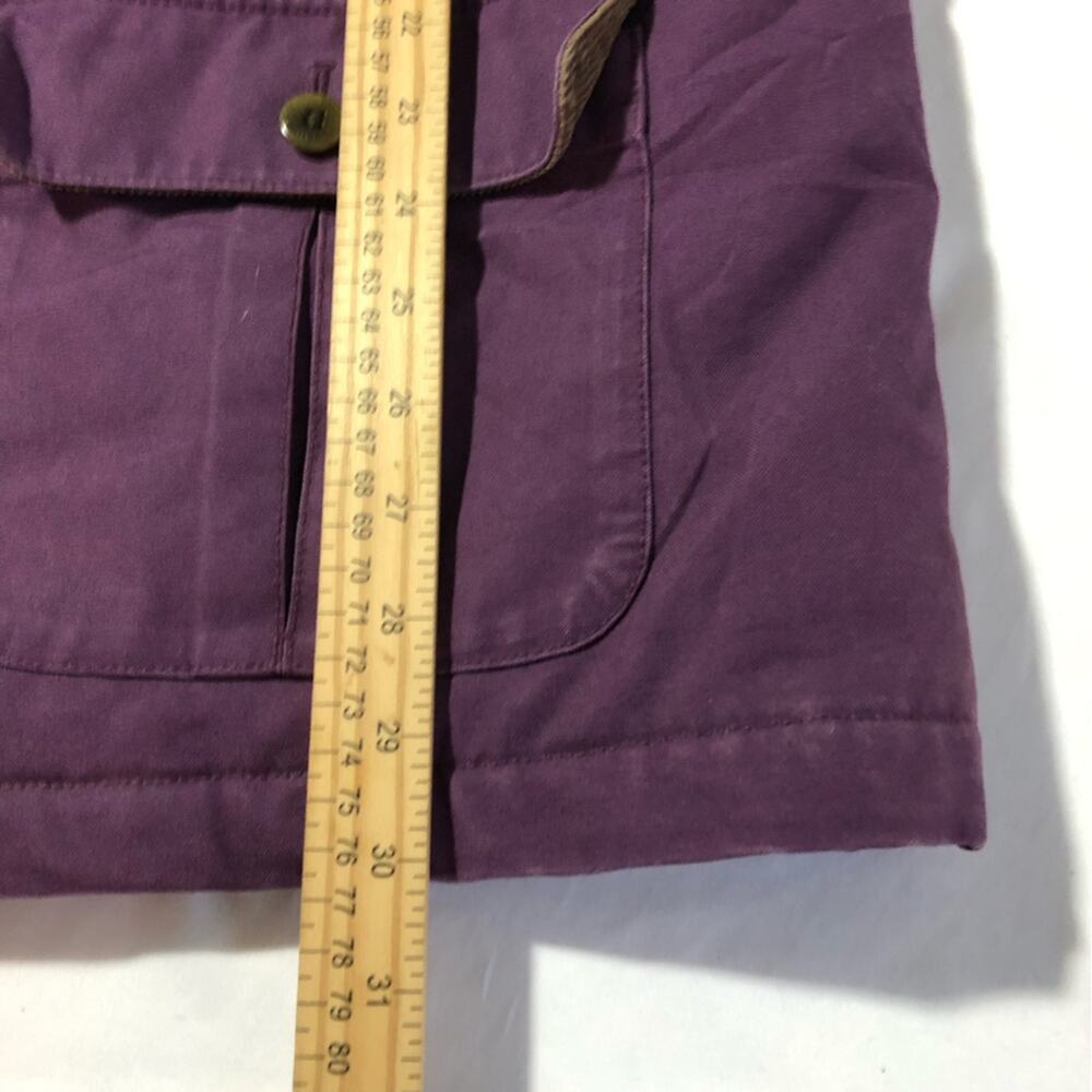 LL Bean womens plum purple quilted chore barn coat L corduroy trim 267097 lined - Picture 4 of 16